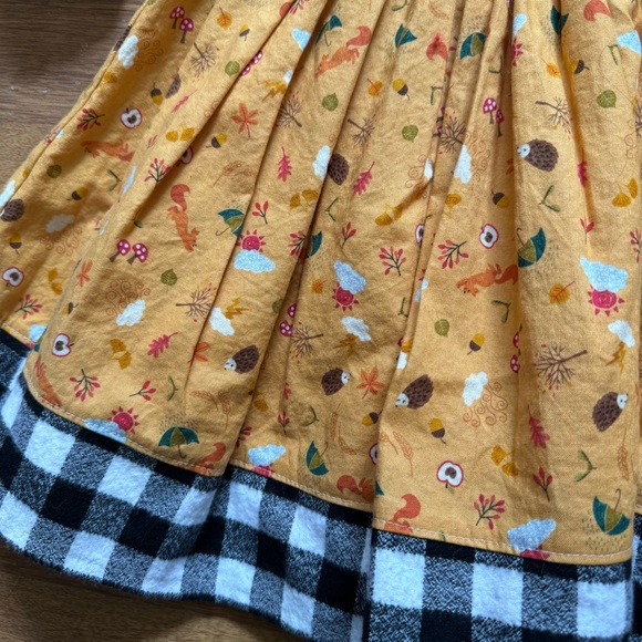 Girls Handmade Forest Critters Dress - Picture 3 of 6